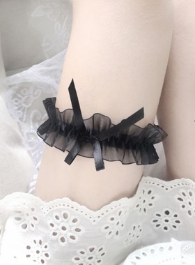 Women Sexy Bow Leg Ring Costume Accessories Lace Floral Gart
