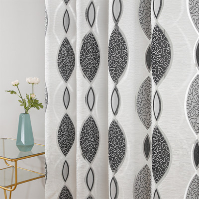 Topfinel Geometric Modern Living Room Curtains  Sheer for Ki