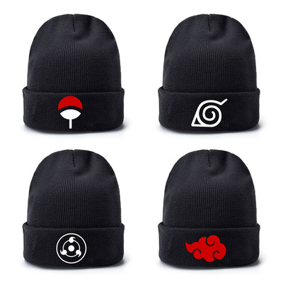 Anime Ninja Red Cloud Baseball Caps Knitted Winter Warm Hats