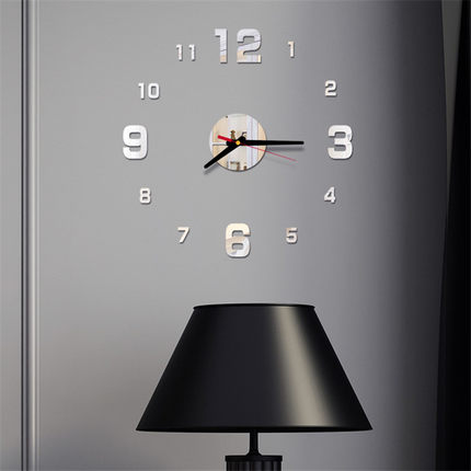 Modern Large Wall Clock 3d Mirror Sticker Unique Big Number