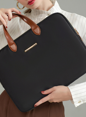 Fashionable Lightweight PU Leather Handle Computer Bag Busin