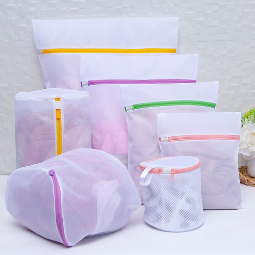 7 Pcs Laundry bag Zipped Wash Mesh Bag Clothing Care Foldabl