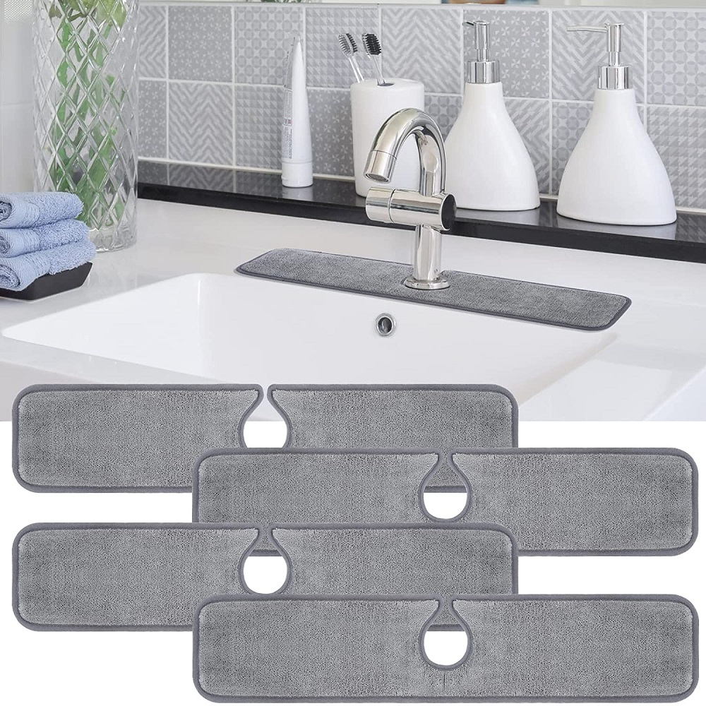 Kitchen Sink Splash Mat Microfiber Faucet Splash Catcher Cou