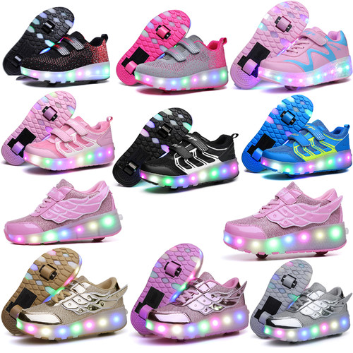 Two Wheels Luminous Sneakers Led Light Roller Skate Shoes fo
