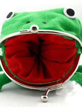 1PCS Cartoon Frog Coin Holder Purse Wallet Shape Fluff Clutc