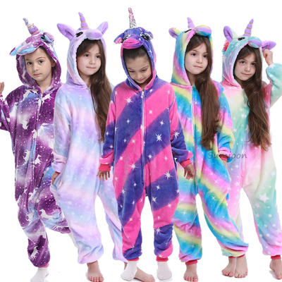 Kigurumi Onesie Kids Unicorn Pajamas For Children Animal Car