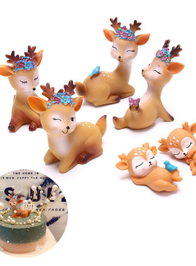 Sika Deer Baking Cake Topper Decoration Miniatures Fairy Gar