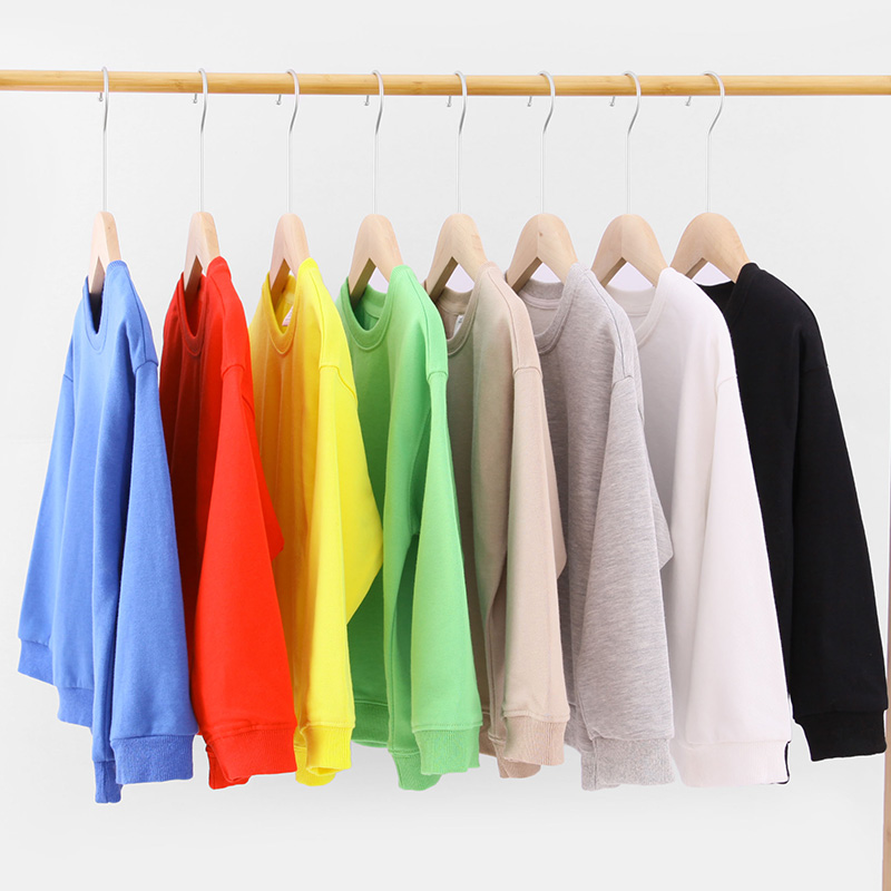 Kids Boys Solid Color T-shirts Sweatshirt Tops Baby Long Sle