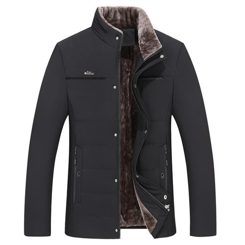 Winter men's jacket warm fleece business casual stand-up col