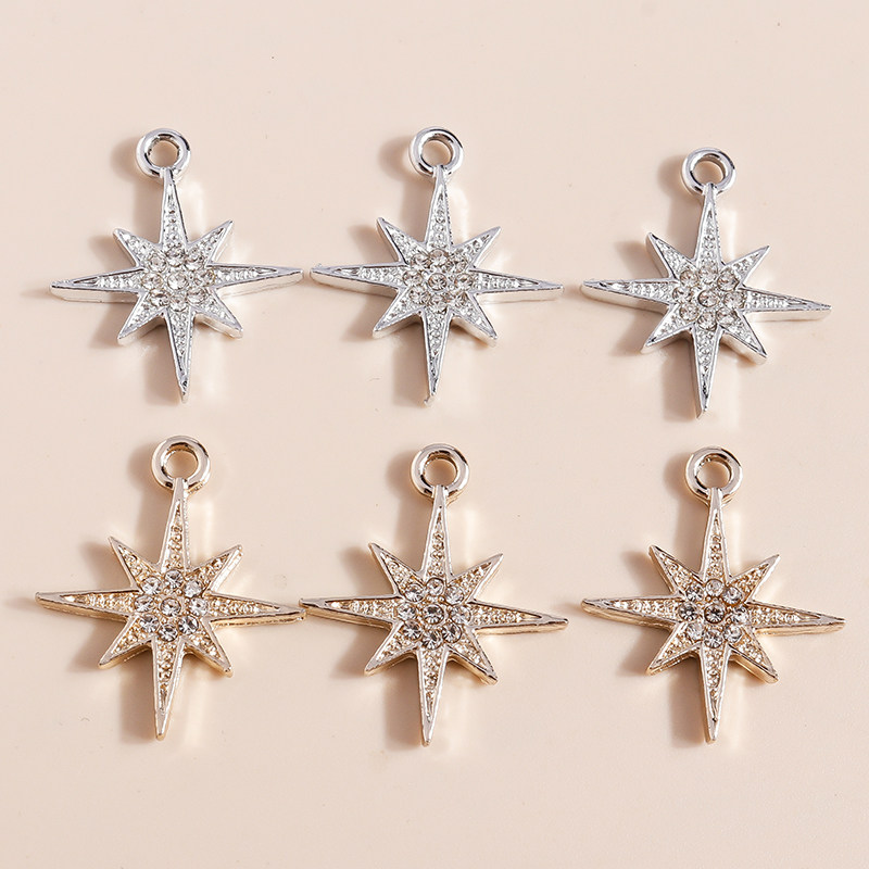 10pcs 25*21mm shining crystal star charms for earrings brace