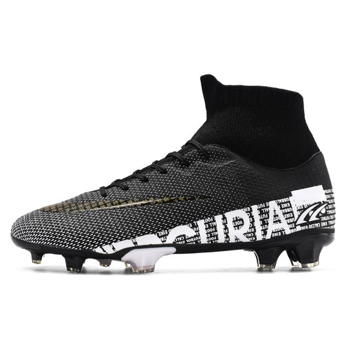Men Soccer Shoes Adult Kids TF/FG High Ankle Football Boots