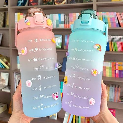 2L Portable Large-Capacity Water Bottle Time Marker Leak-Pro