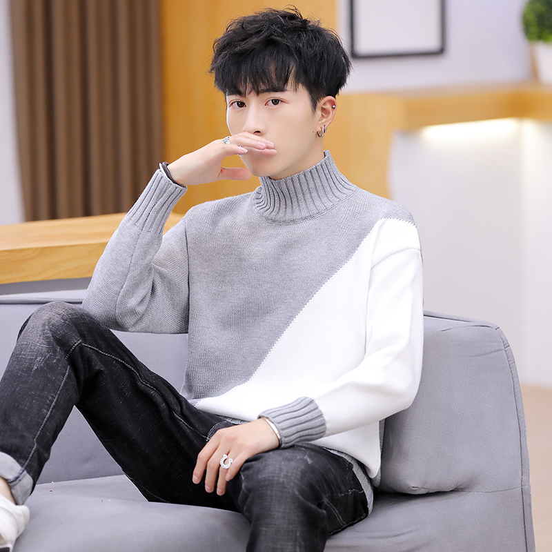 sweater  new Fashion Men Sweaters Turtleneck Long Sleeve Cas