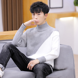 sweater new Fashion Men Sweaters Turtleneck Long Sleeve Cas