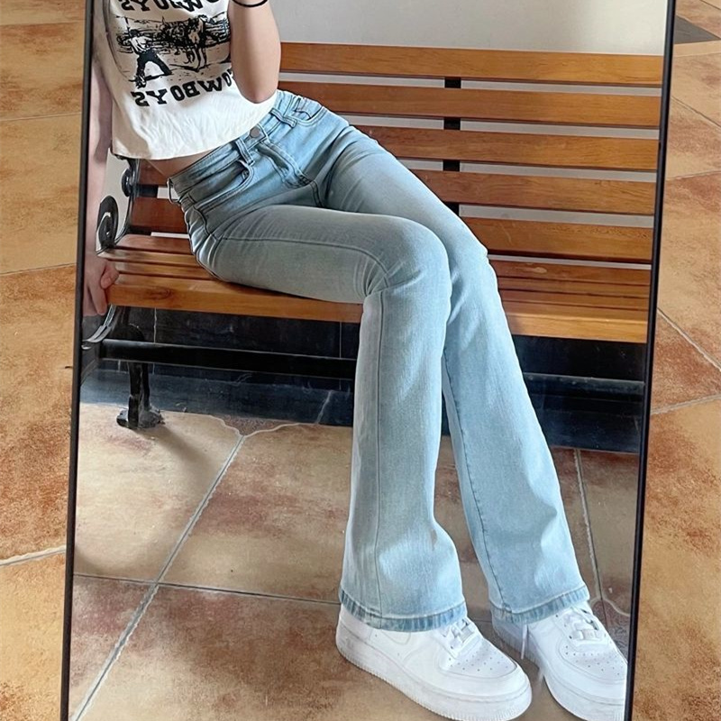 High Waist Jeans Women Trumpet Full Length Jeans Female Lady