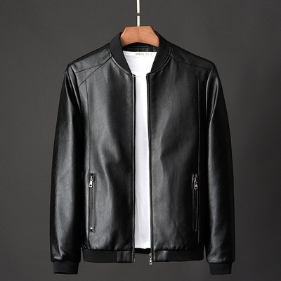 Leather Jacket Bomber Motorcycle Jacket Men Biker PU Basebal