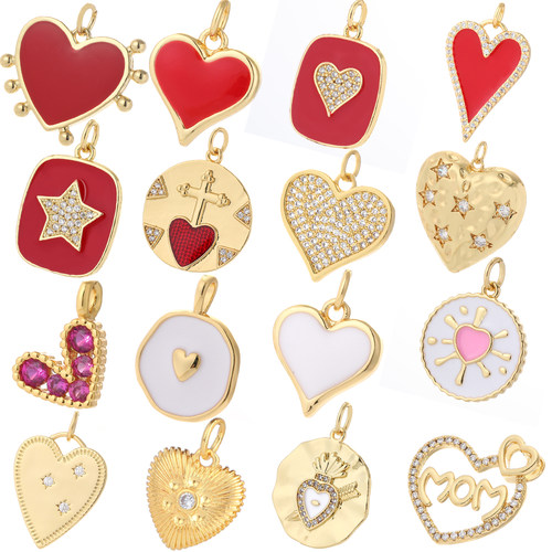 Red Love Heart Cute Charms Diy Earrings Charm Designer Brace