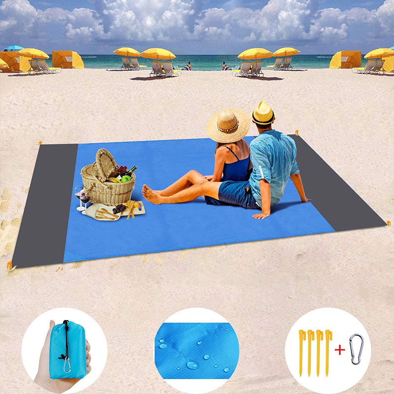2x2.1m Waterproof Pocket Beach Blanket Folding Camping Mat M