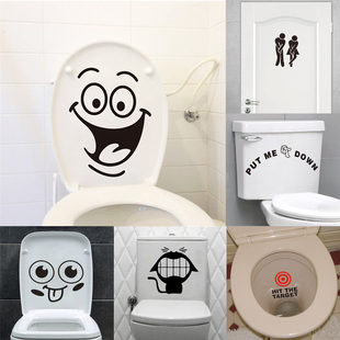 Funny Toilet Sign Stickers Bathroom Decoration Home Decals A