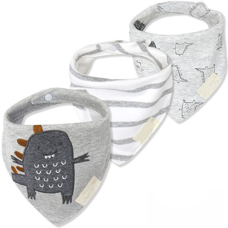 3pcs Organic Cotton Baby Scarf Muslin Burp Cloth Bandana Bib