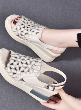 Summer Wedge Shoes for Women Sandals Open Toe Platform Hollo