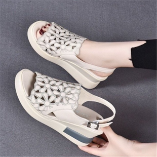 Summer Wedge Shoes for Women Sandals Open Toe Platform Hollo