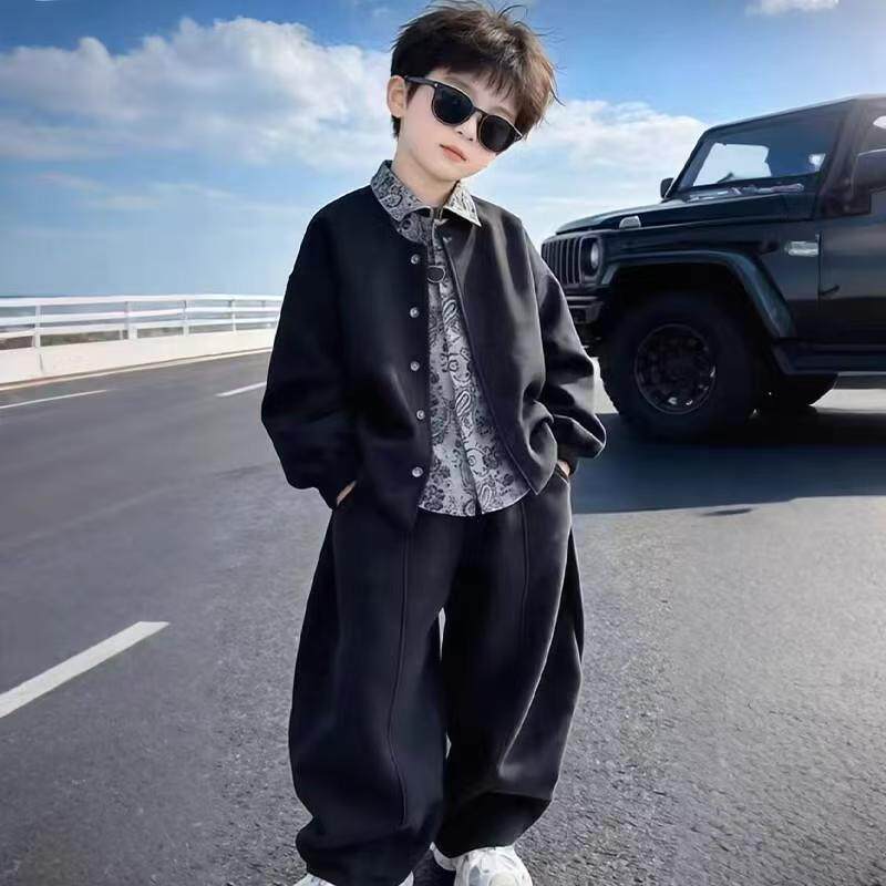 男童春秋款三件套宽松套装中大童