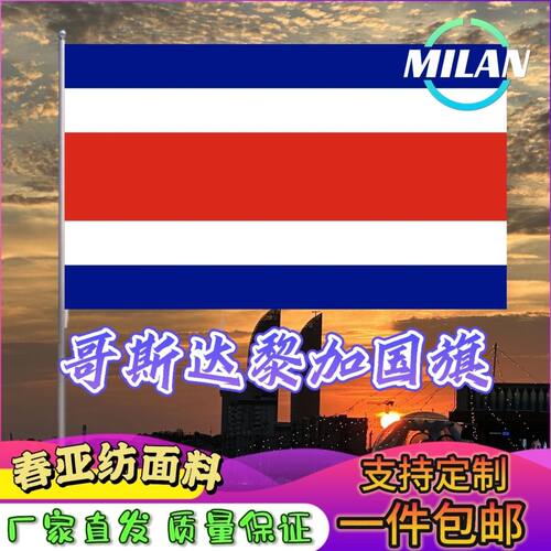 哥斯达黎加国旗尺寸2345678号手摇旗世界国旗中美英德法国旗
