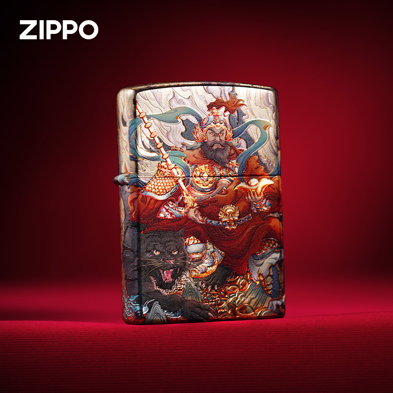 zippo五路财神国风打火机