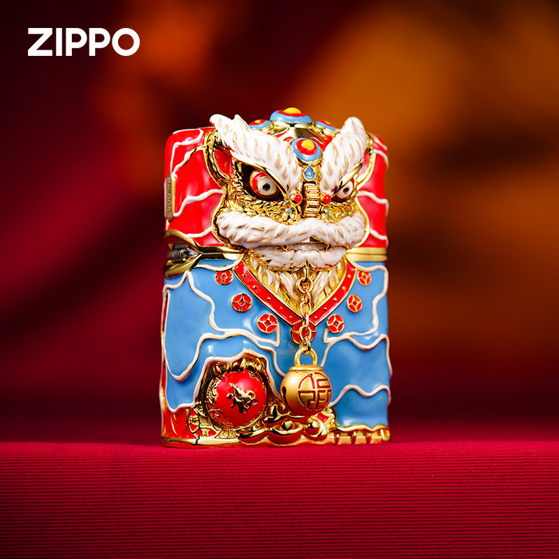 正品zippo打火机 醒狮景泰蓝原装正版煤油芝宝 防风创意之宝男士