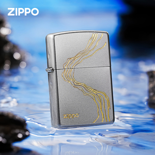 正品zippo打火机川流不息深雕原装正版煤油芝宝防风创意之宝男士