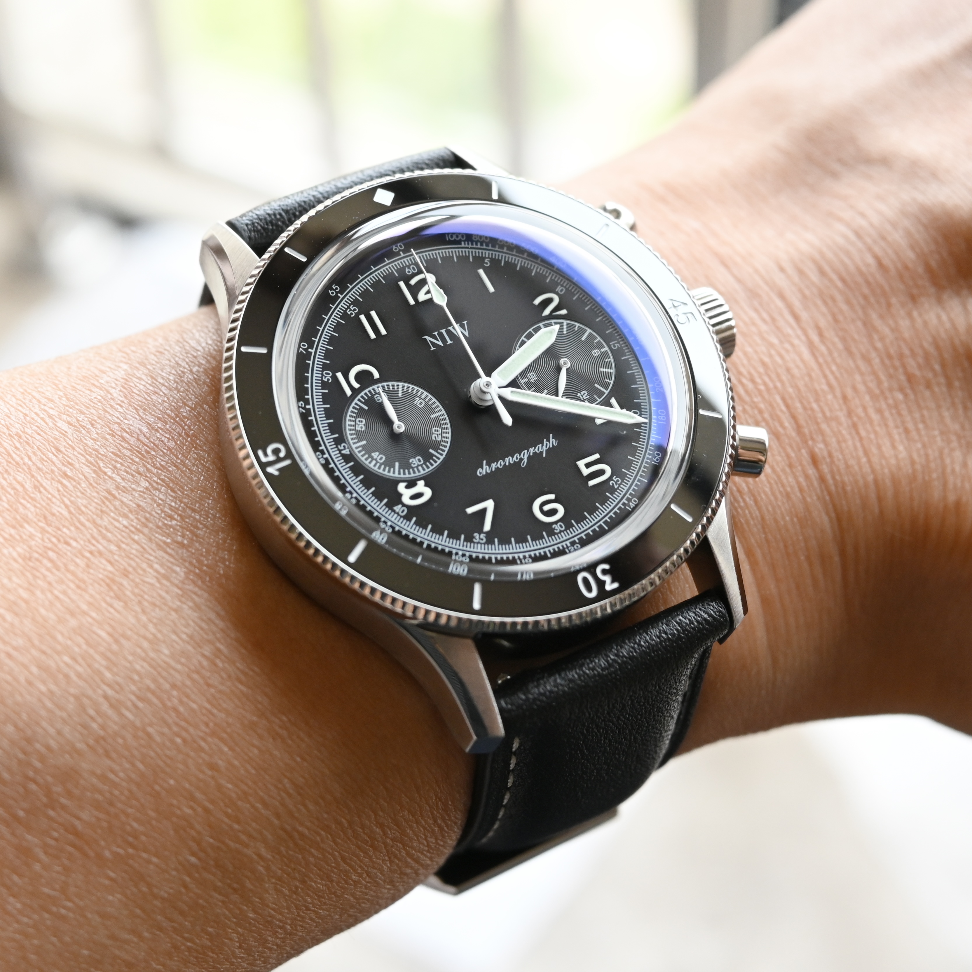 计时vk64机芯日本扫秒石英夜光商务飞行员定制男士个性石英手表