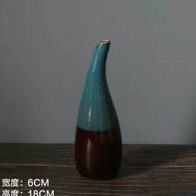 促新中式禅意干花盆粗陶插小花瓶摆件陶瓷桌面装饰客厅插花复古品