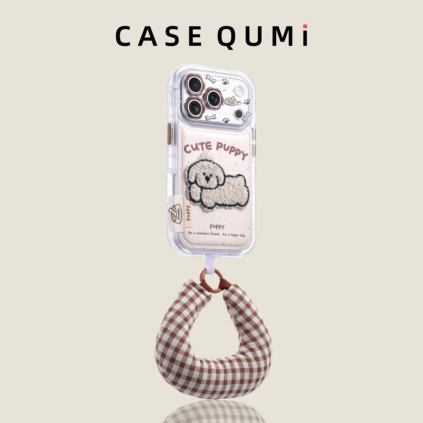 花镜皮纹泼墨狗带腕带适用苹果17promax手机壳新款苹果17套iphone17全包苹果17pro防摔16硅胶15外壳14超火13