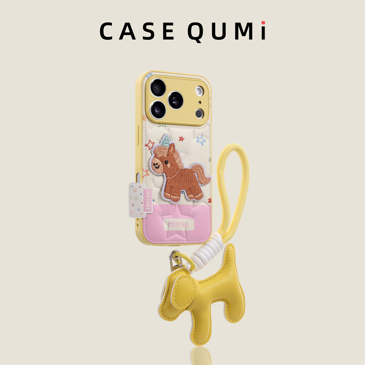 黄镜白粉星星马带挂绳适用苹果17手机壳新款iphone17套苹果17promax全包17pro防摔苹果16硅胶15外壳14超火13