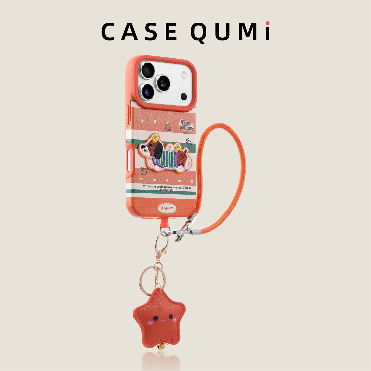 橙白拼接腊肠狗带挂绳适用苹果17手机壳新款iphone17套苹果17promax全包17pro防摔苹果16硅胶15外壳14爆款13