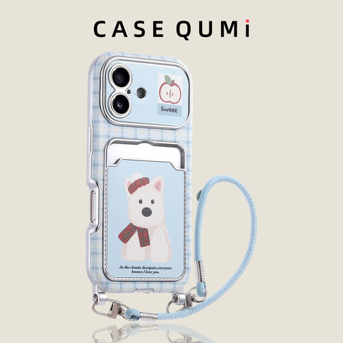 西高地卡包带挂绳适用苹果17手机壳新款iphone17套苹果17promax全包17pro防摔苹果16液态硅胶15外壳14爆款13