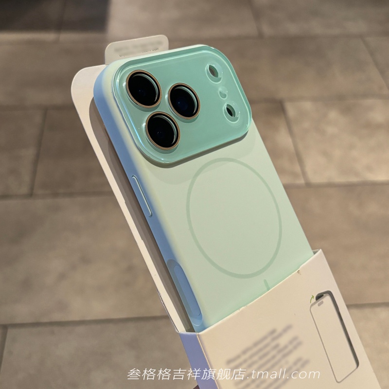 曼波绿色小视窗液态细圈磁吸适用苹果17手机壳新款iphone17套苹果17promax全包苹果16防摔苹果15硅胶14外壳13