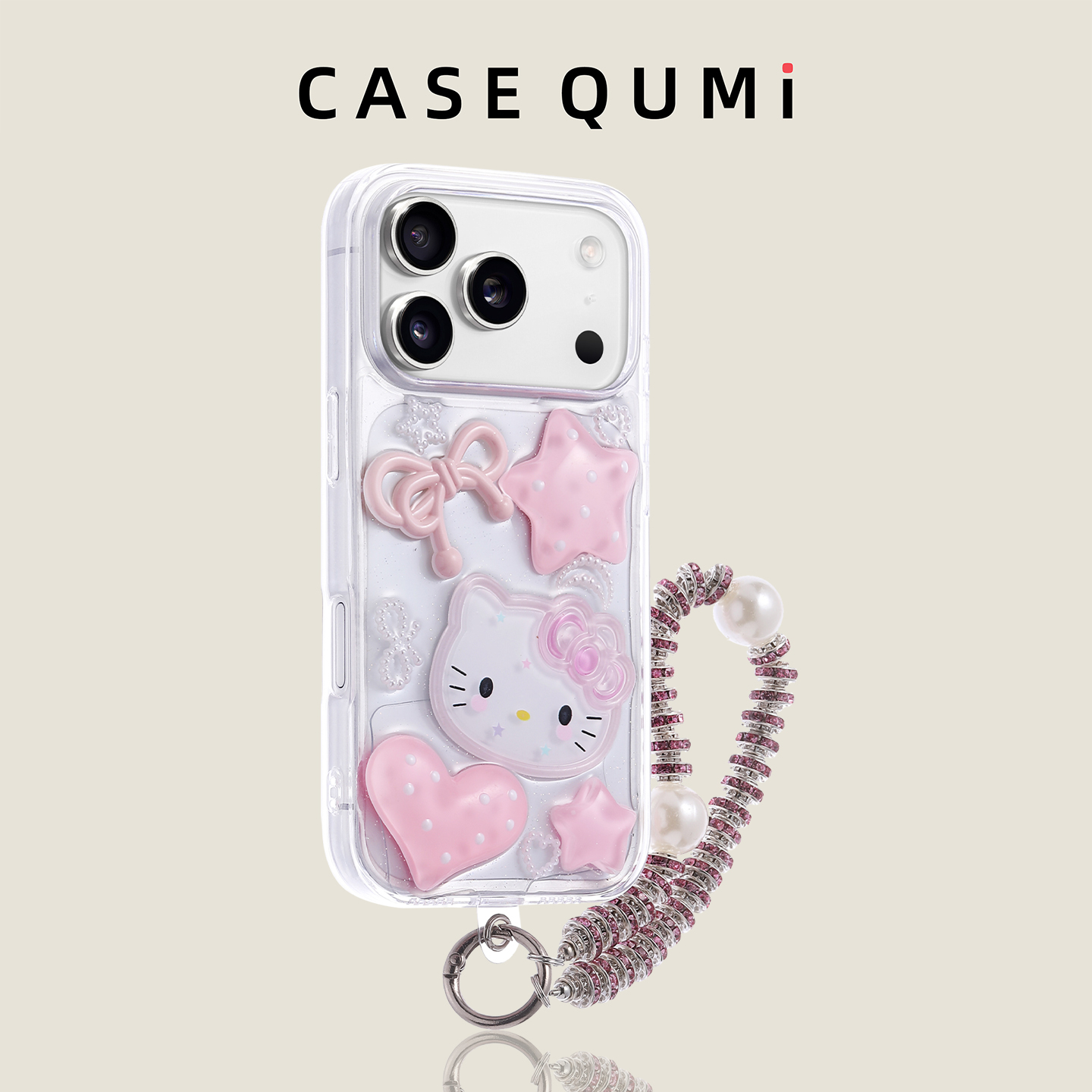 透明KT猫蝴蝶结带挂绳适用苹果17手机壳新款iphone17套苹果17promax全包17pro防摔苹果16硅胶15外壳14爆款13