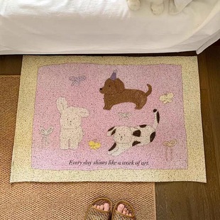 卡通入户门地垫耐脏防滑丝圈脚垫进门玄关门垫可爱免洗地毯可裁剪