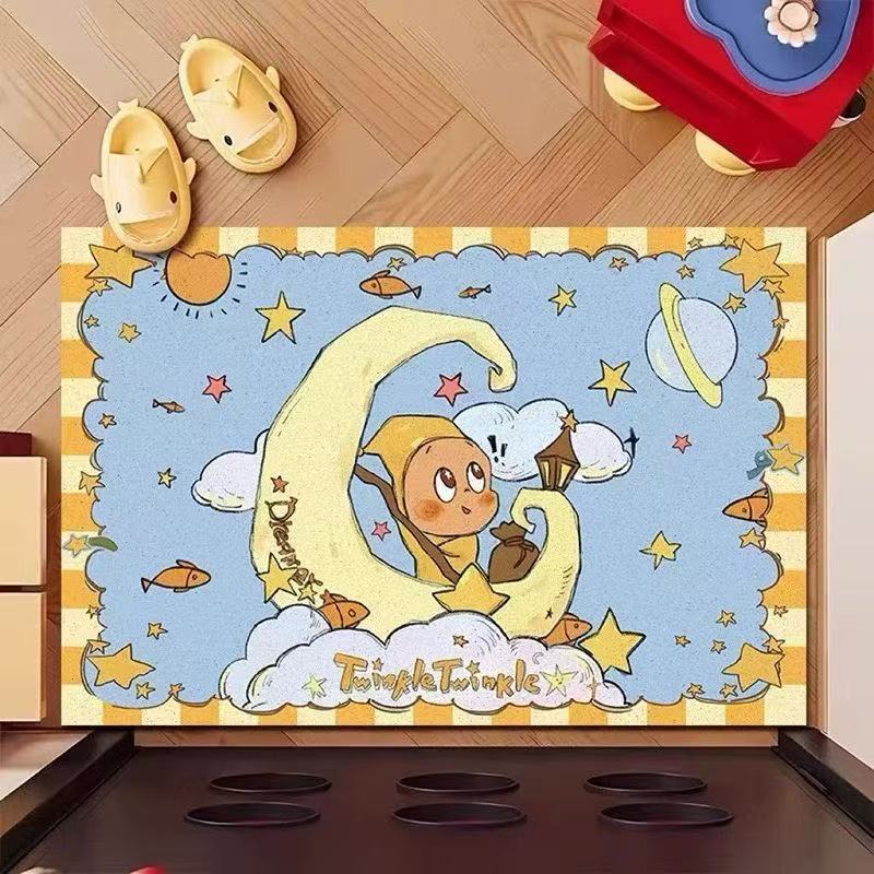 多巴胺星星人丝圈防滑入户地垫