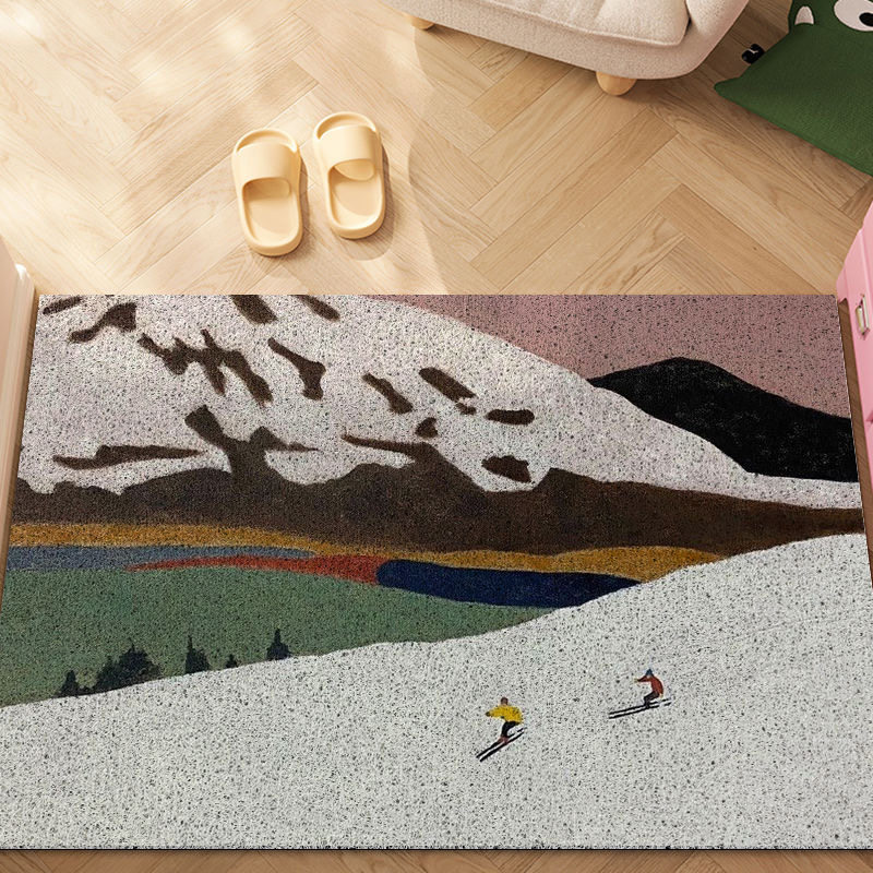 治愈系复古油画卡通入户门地垫丝圈地毯门垫进门口除尘防滑脚垫子,居家布艺,入户地垫,淘宝优惠券,粉丝福利购,淘宝优惠卷