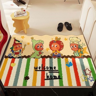 卡通星星人进门口丝圈玄关脚垫蹭土刮泥地毯防滑耐磨家用换鞋 地垫