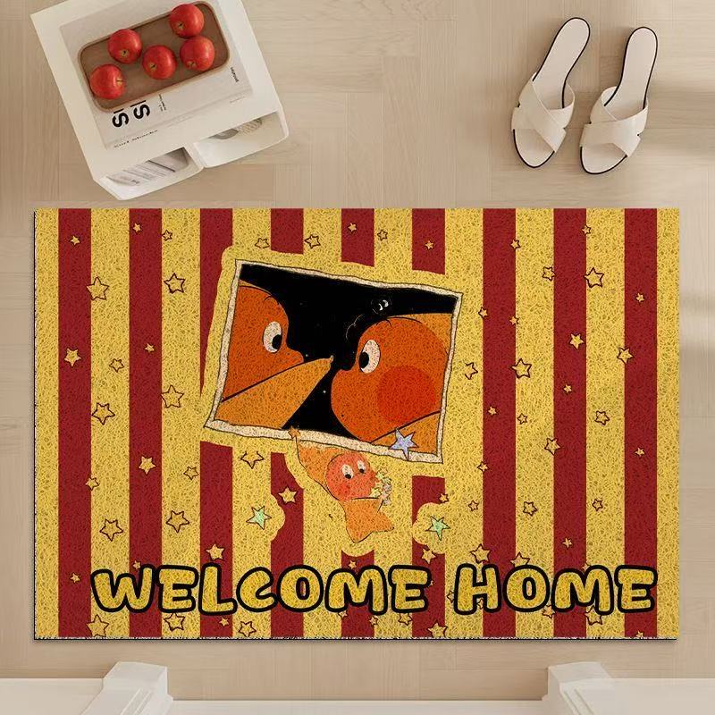 星星人入户门地垫丝圈除尘脚垫