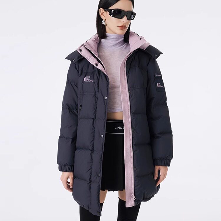 LINC金羽杰专柜冬新都市机能功能防雨雪中长款羽绒服女Y23603218