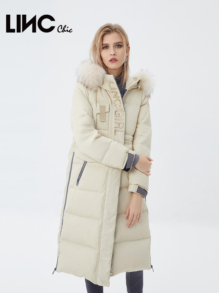 LINCCHIC金羽杰羽绒服修身中长款羽绒服冬季外套Y21608202