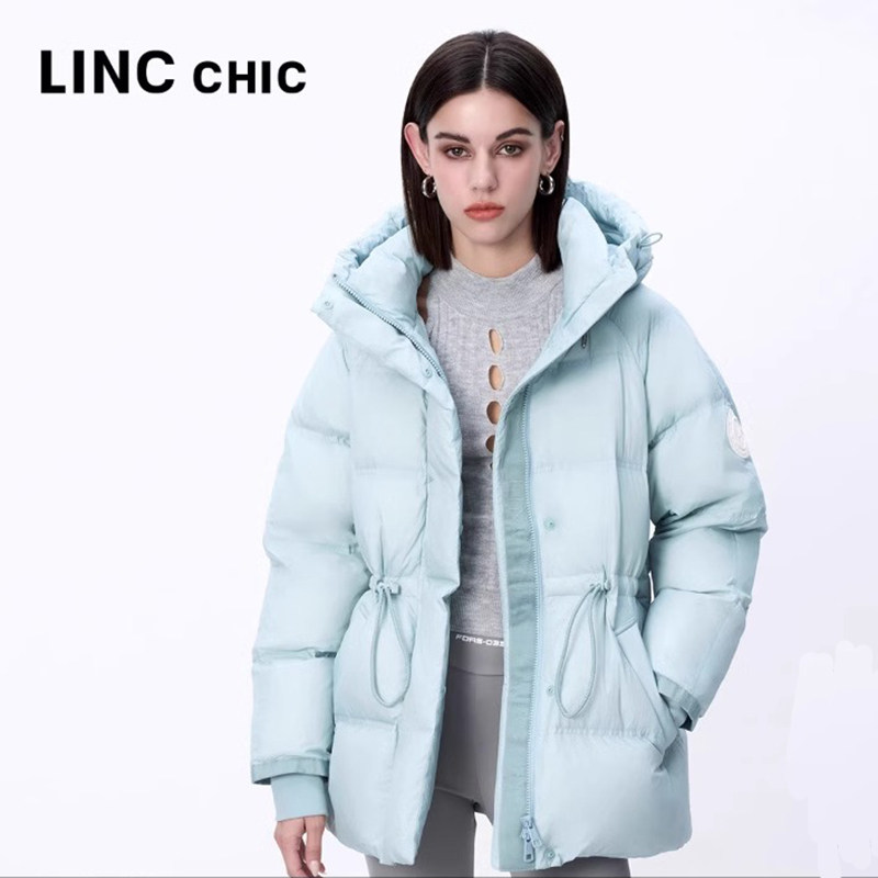 LINC金羽杰专柜冬季新款超轻多彩面包短款羽绒服Y24602191