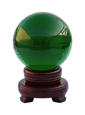 艾志人造水晶玻璃绿色水晶球