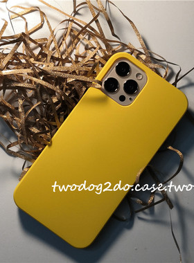 15/14/13pro亮黄色磨砂硬壳流行色12/11pro手机壳iPhone678pXSMAX保护壳半包壳