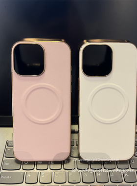 旋转支架适用于谷歌Pixel8手机壳pixel8pro磁吸充电googlepixel9a贴皮质感Pixel9/ProXL保护套8A商务新金色边